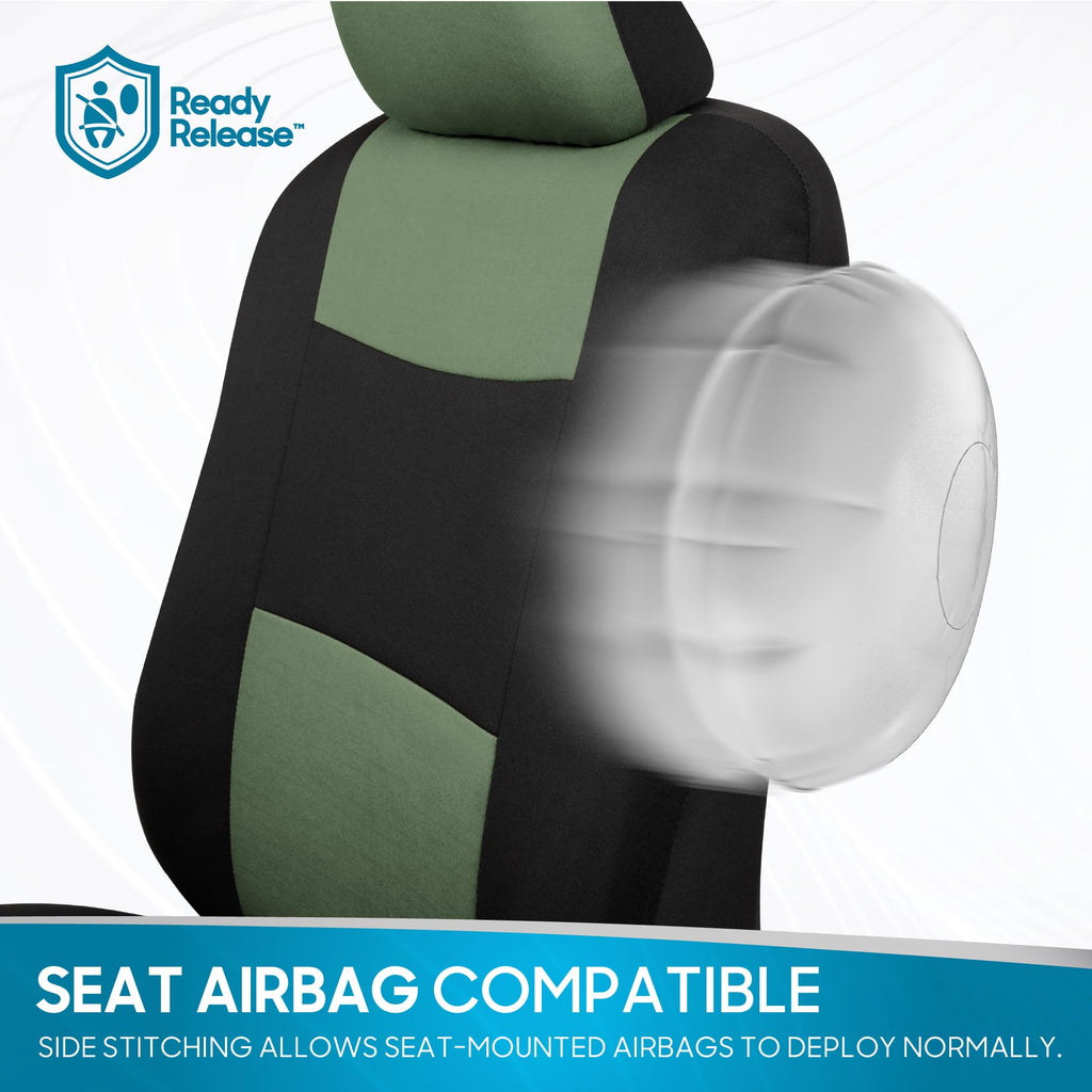 BDK PolyPro Car Seat Covers Full Set in Solid Black, Front and Rear Split Bench Seat Covers for Cars, Easy to Install Car Seats Cover Set and Accessories for Auto Trucks Van SUV - Solid Black Jansha Store