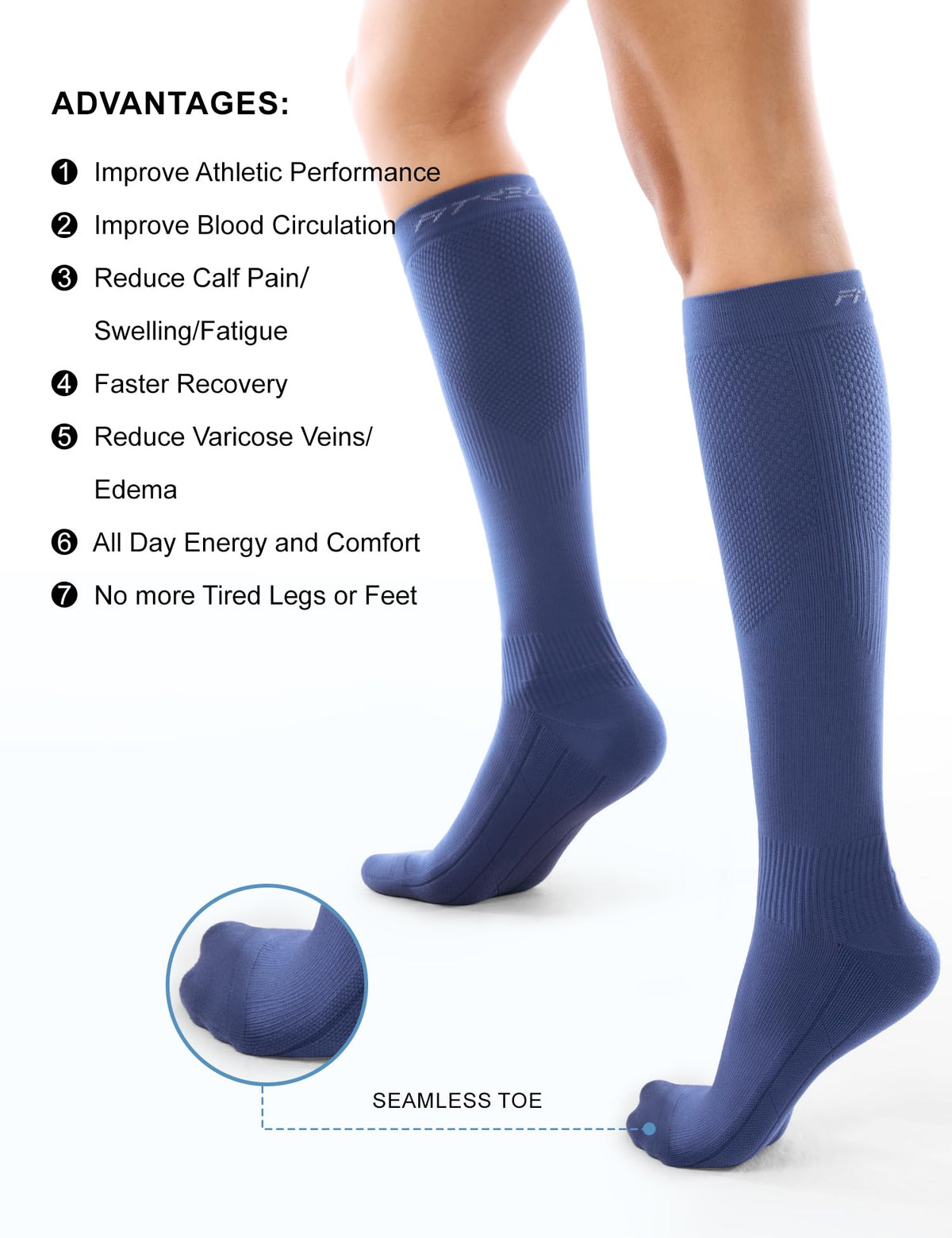 FITRELL 3 Pairs Compression Socks for Women and Men 20-30mmHg-Circulation Support Socks Jansha Store