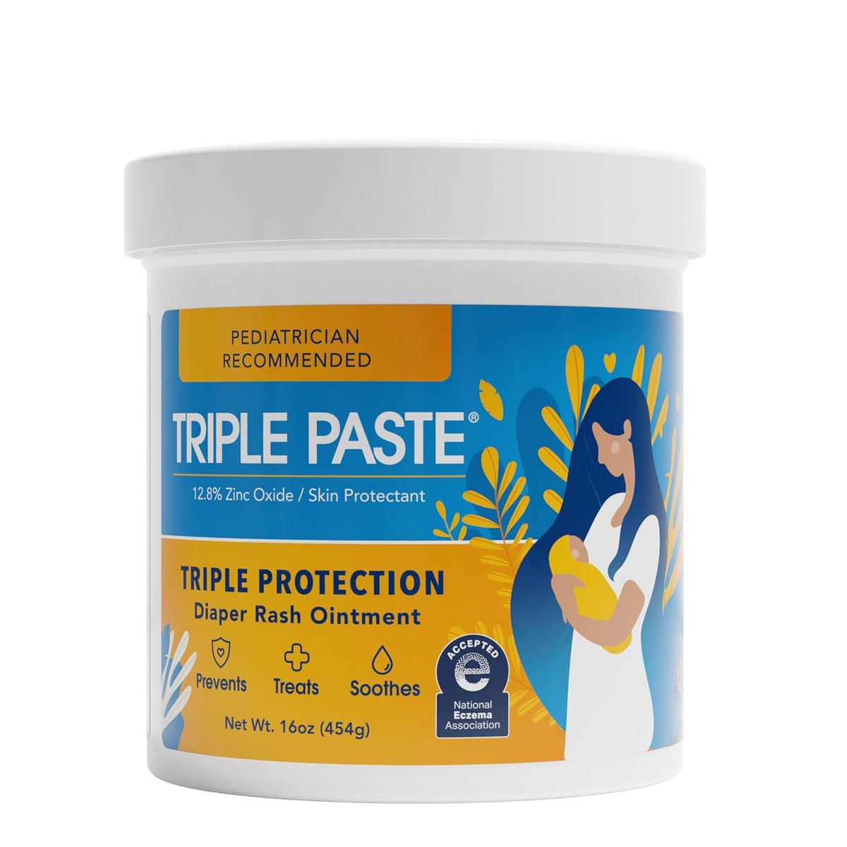 Triple Paste Diaper Rash Cream, Zinc Oxide Baby Ointment, 16 oz Jansha Store