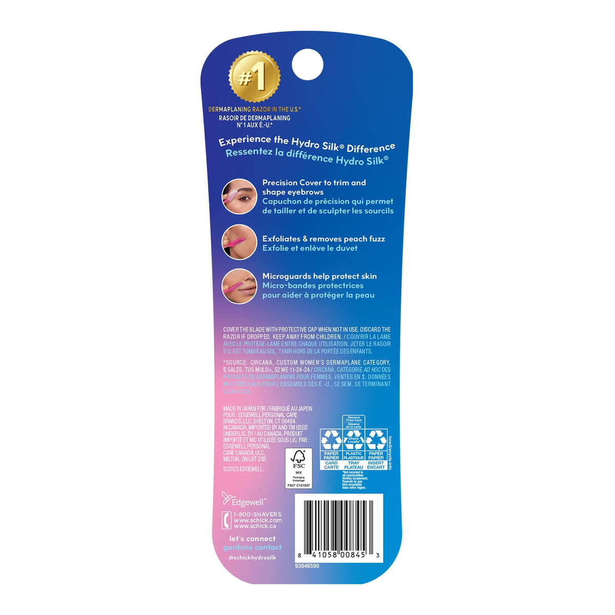 Schick Hydro Silk Touch-Up Dermaplane Razor for Women Face, 3 ct Jansha Store