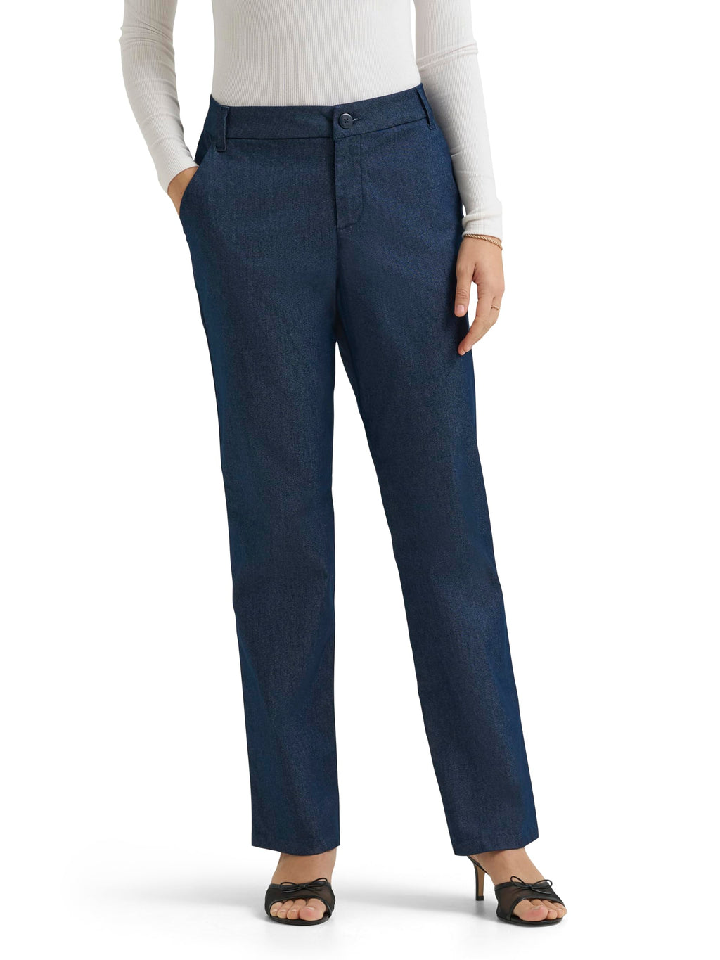 Lee Women's Wrinkle Free Relaxed Fit Straight Leg Pant Jansha Store
