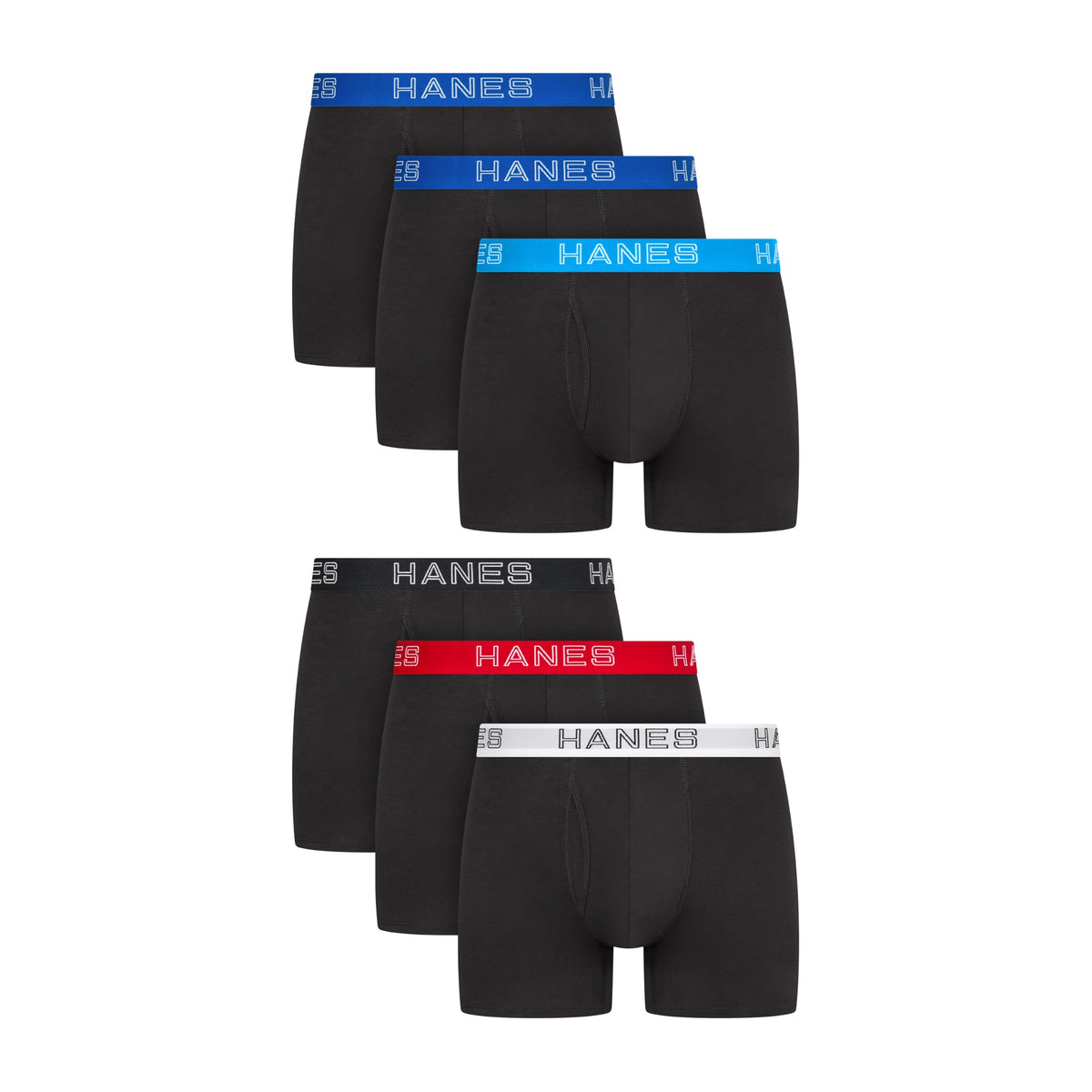 Hanes Men's Boxer Brief Underwear Pack, Stretch Cotton Boxer Briefs for Men, Moisture-wicking, 6-pack Jansha Store