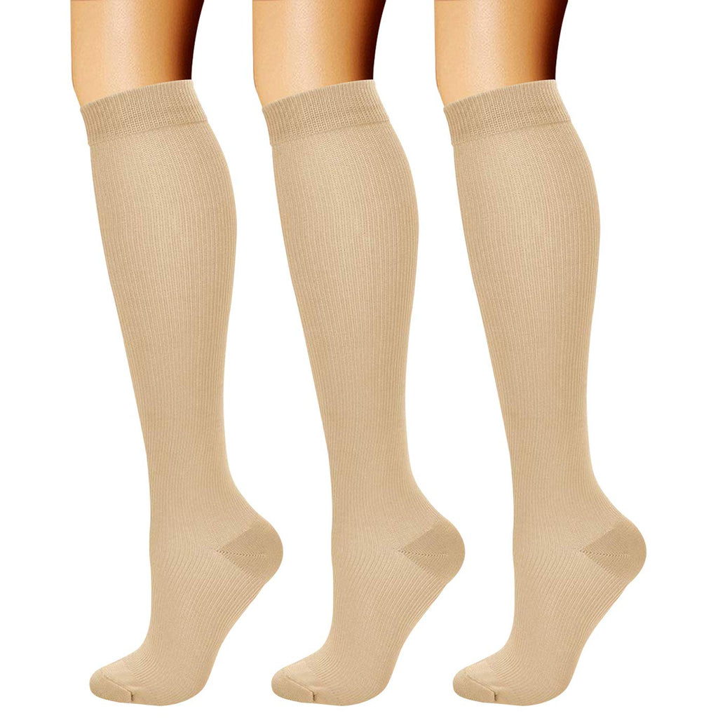 CHARMKING Compression Socks for Women & Men Circulation (3 Pairs) 15-20 mmHg is Best Support for Athletic Running Cycling Jansha Store