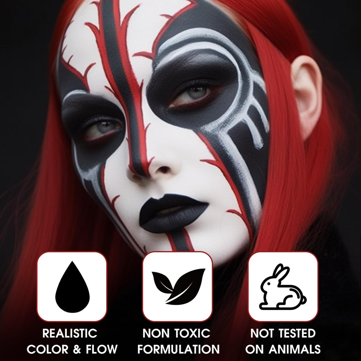BADCOLOR Black Cream-Blendable Face Body Paint Stick for Adults Children Eye Black Softball Football Baseball Sports , Non-Toxic Hypoallergenic for Halloween SFX Makeup Cosplay Joker Costume Parties Jansha Store