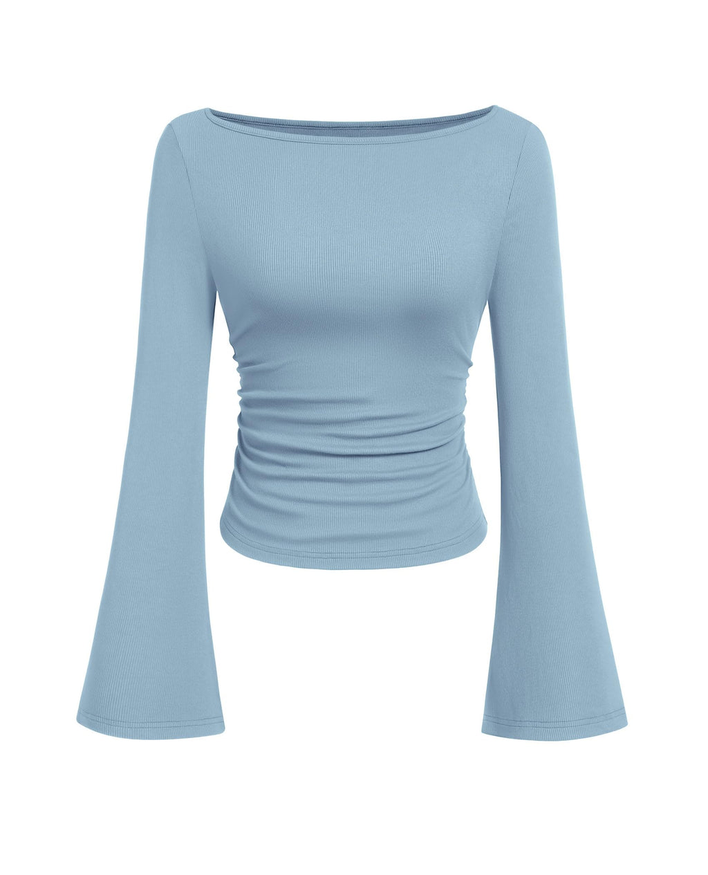 PRETTYGARDEN Womens Bell Long Sleeve Ribbed Knit Tops Jansha Store