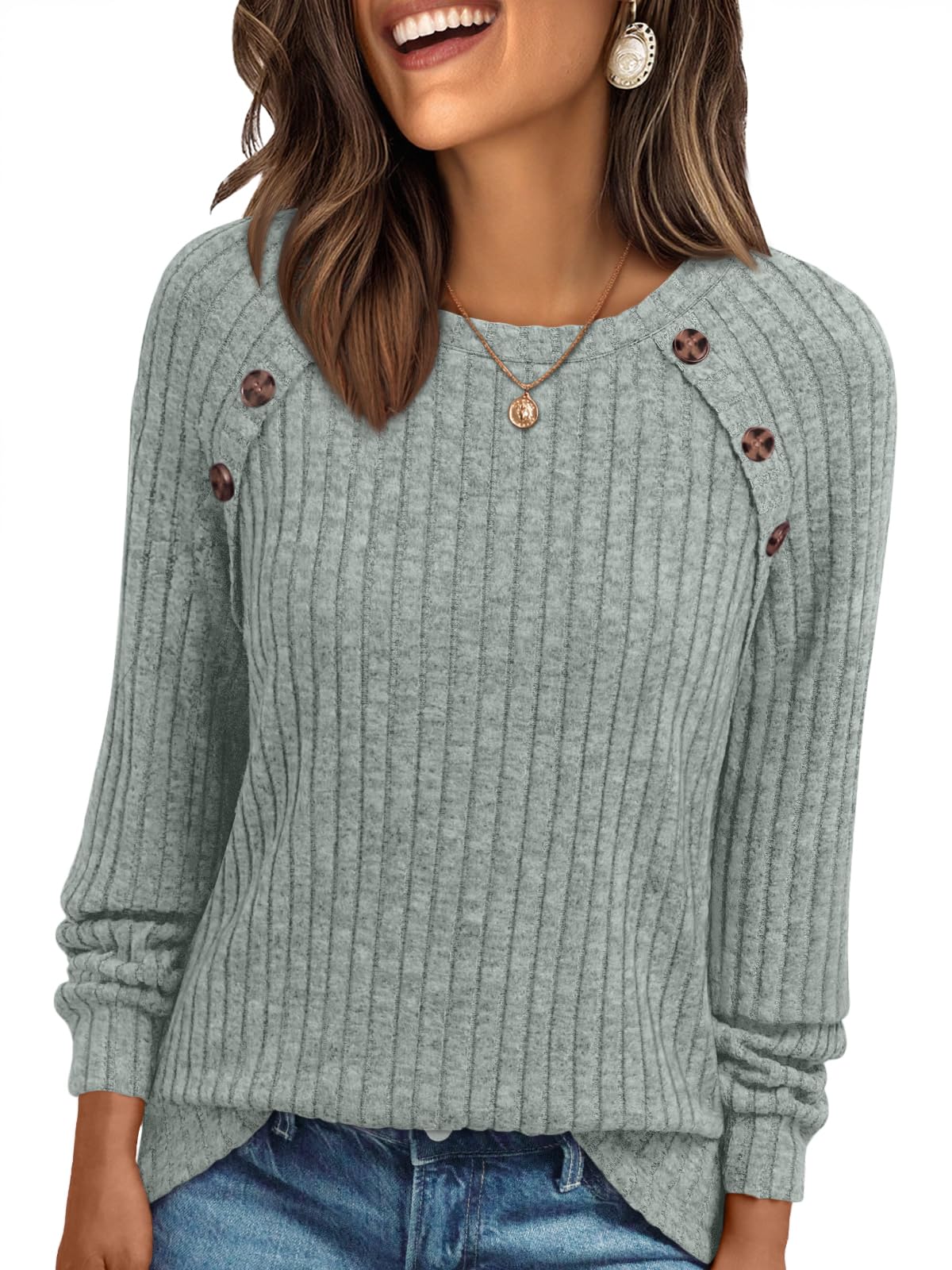 AUTOMET Womens Long Sleeve Shirts Fall Sweaters Business Casual Tops Blouse Jansha Store