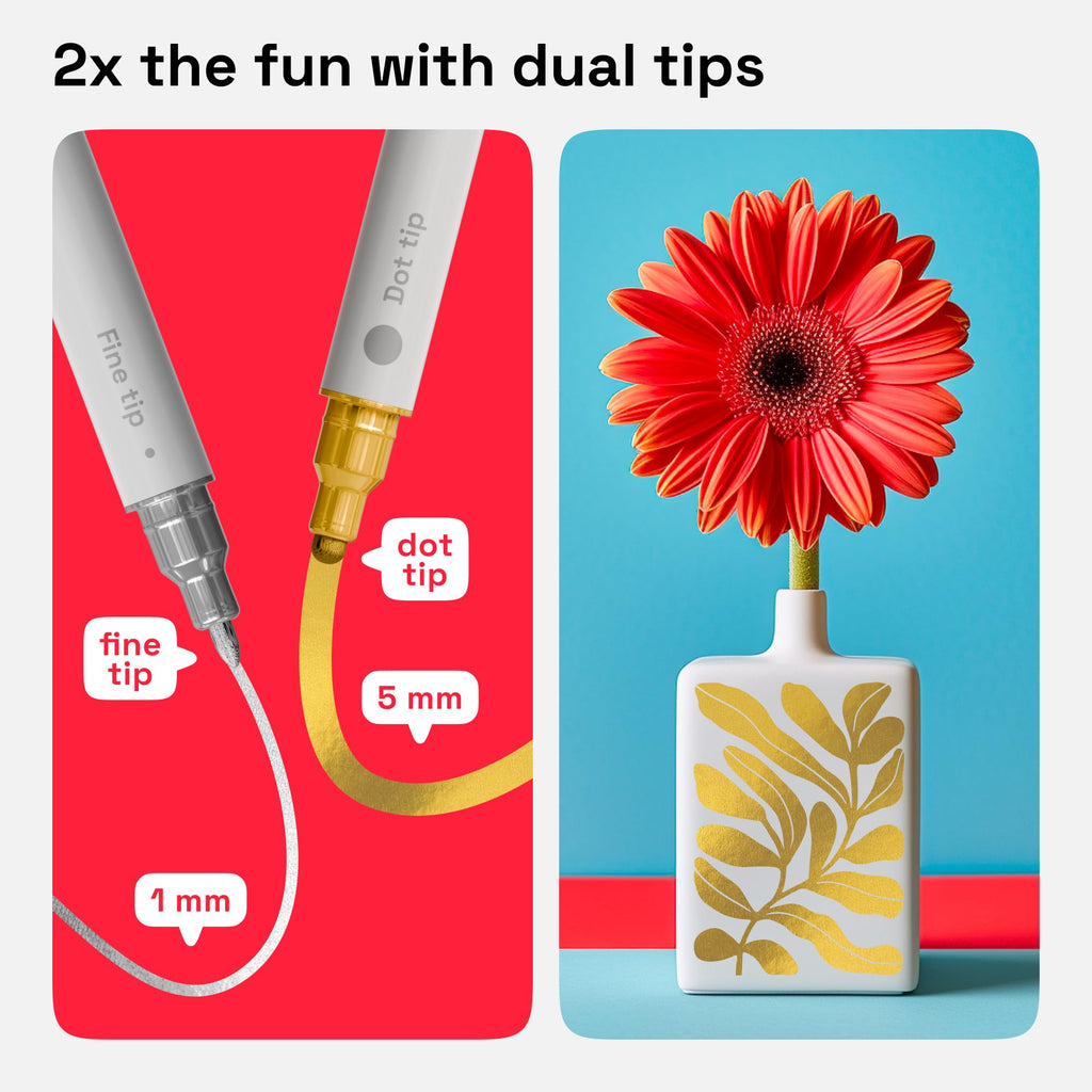 ARTISTRO Gold Dual-Tip Acrylic Paint Pens - Set of 2 Jansha Store