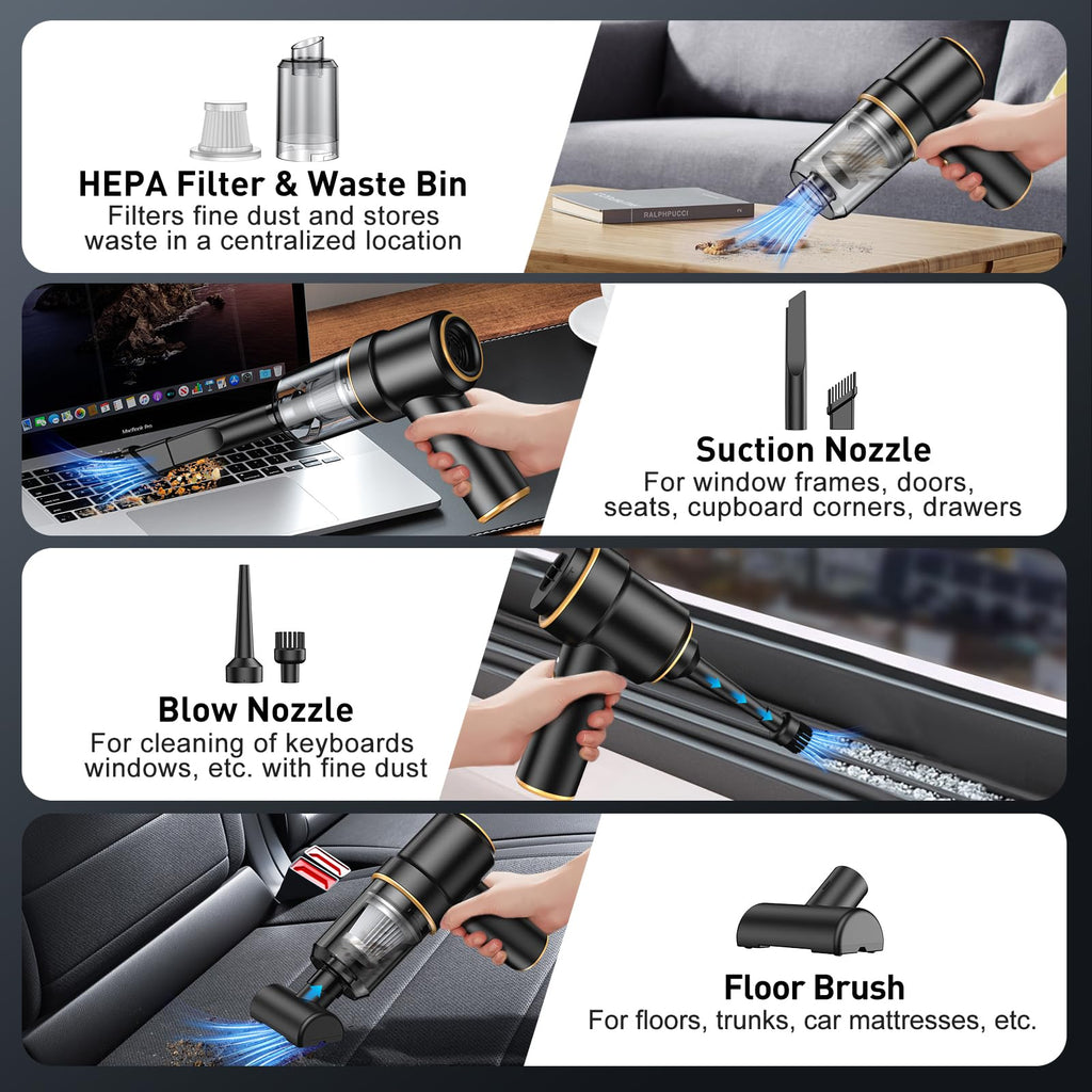 KMM Handheld Car Vacuum Cleaner, Hand Held Vacuum & Air Duster Jansha Store