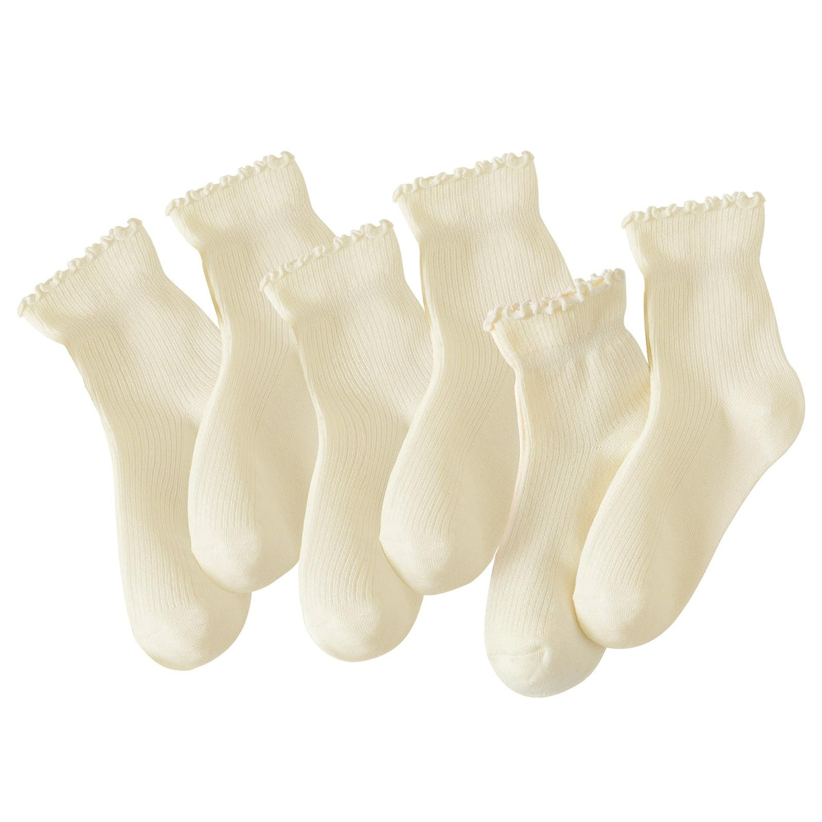 Hstyle 6 Pairs of Ruffle Socks Women, Cute Ruffle Ankle Socks Jansha Store