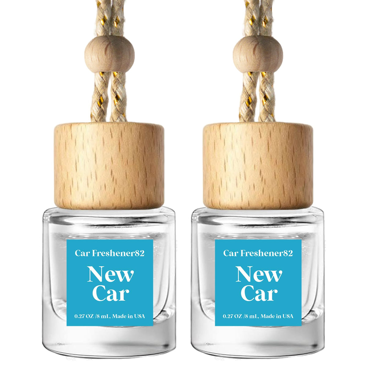 C Classy Car Air Freshener Hanging 2 Pack, Mahogany Teakwood Essential Oil Diffuser, Cute Glass Bottle, Long-Lasting Fragrance Car Accessories for Women & Men, Made in USA Jansha Store