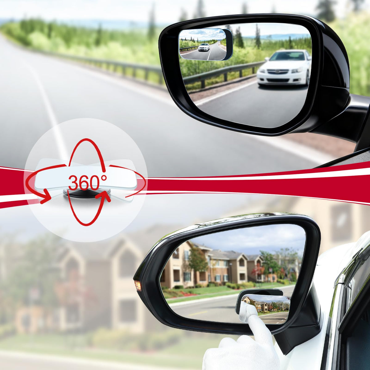 LivTee Blind Spot Mirror, 2" Round HD Glass Frameless Convex Rear View Mirrors Exterior Accessories with Wide Angle Adjustable Stick for Car SUV and Trucks, Pack of 2 Jansha Store