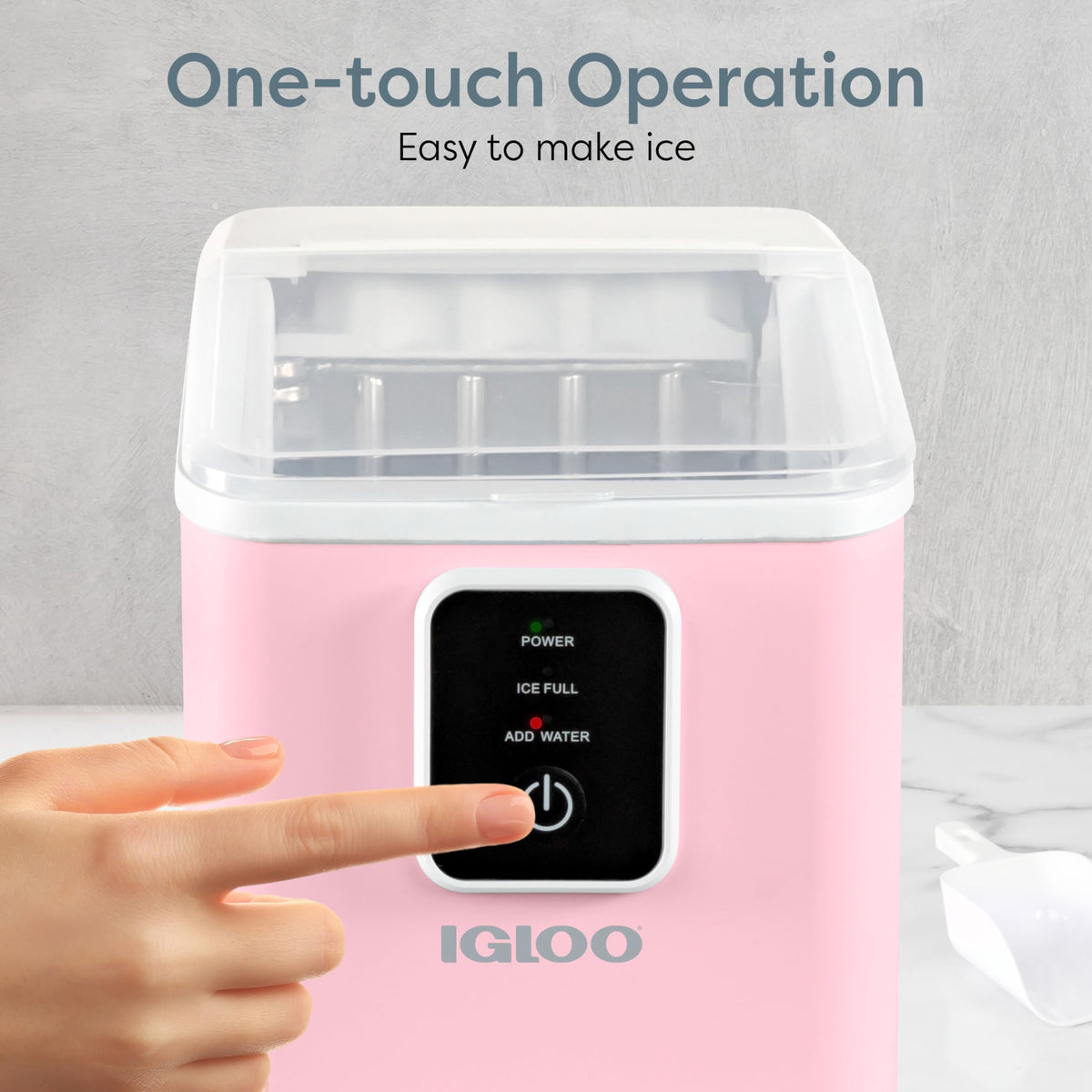 Igloo Portable Ice Maker with Scoop - Ice Maker with LED Control Panel & 1.5 Quart Water Tank - Stainless Ice Cube Maker Produces 26 Lbs. of Ice in 24 Hours with 9 Large or Small Cubes in 7 Minutes Jansha Store