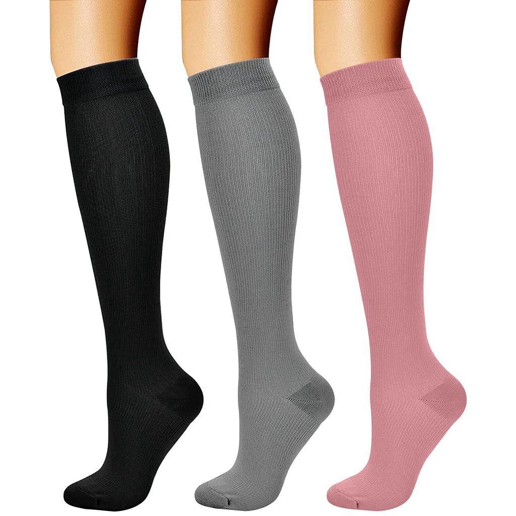 CHARMKING Compression Socks for Women & Men Circulation (3 Pairs) 15-20 mmHg is Best Support for Athletic Running Cycling Jansha Store