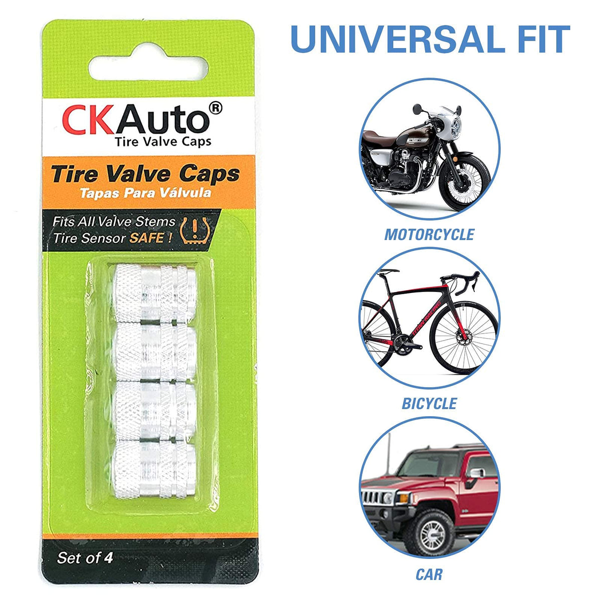 CKAuto Tire Valve Stem Caps, Aluminum Black, 4 pcs/Pack Jansha Store