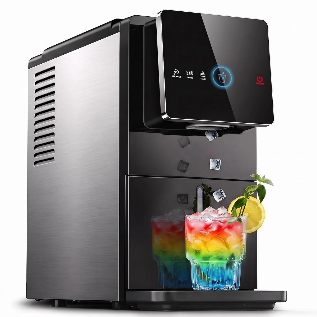 Silonn Ice Maker Countertop, 9 Cubes Ready in 6 Mins, 26lbs in 24Hrs, Self-Cleaning Ice Machine with Ice Scoop and Basket, 2 Sizes of Bullet Ice for Home Kitchen Office Bar Party Jansha Store