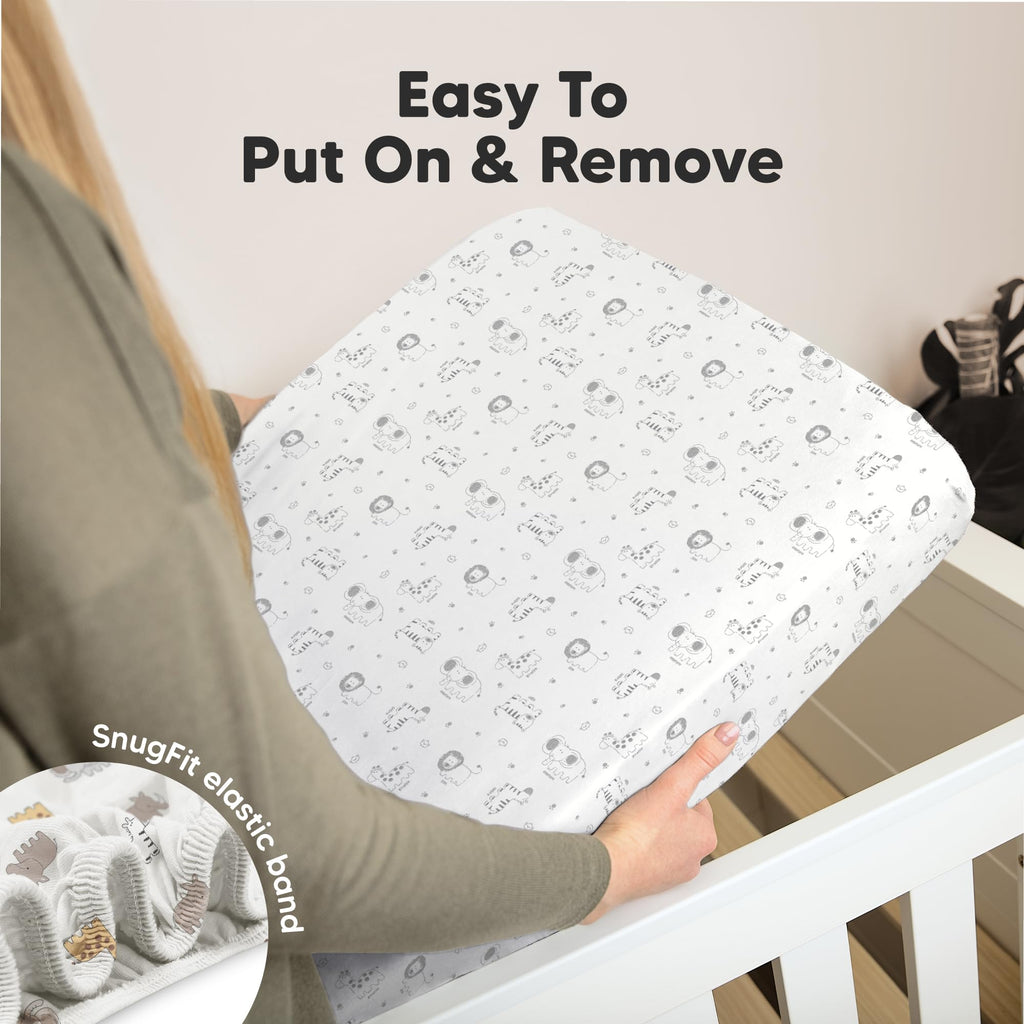 KeaBabies 2pk Organic Cotton Crib Sheets for Boys Girls 52x28, Soft White Jansha Store
