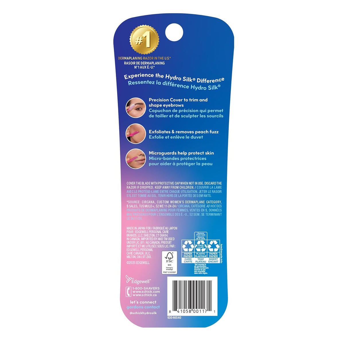 Schick Hydro Silk Touch-Up Dermaplane Razor for Women Face, 3 ct Jansha Store