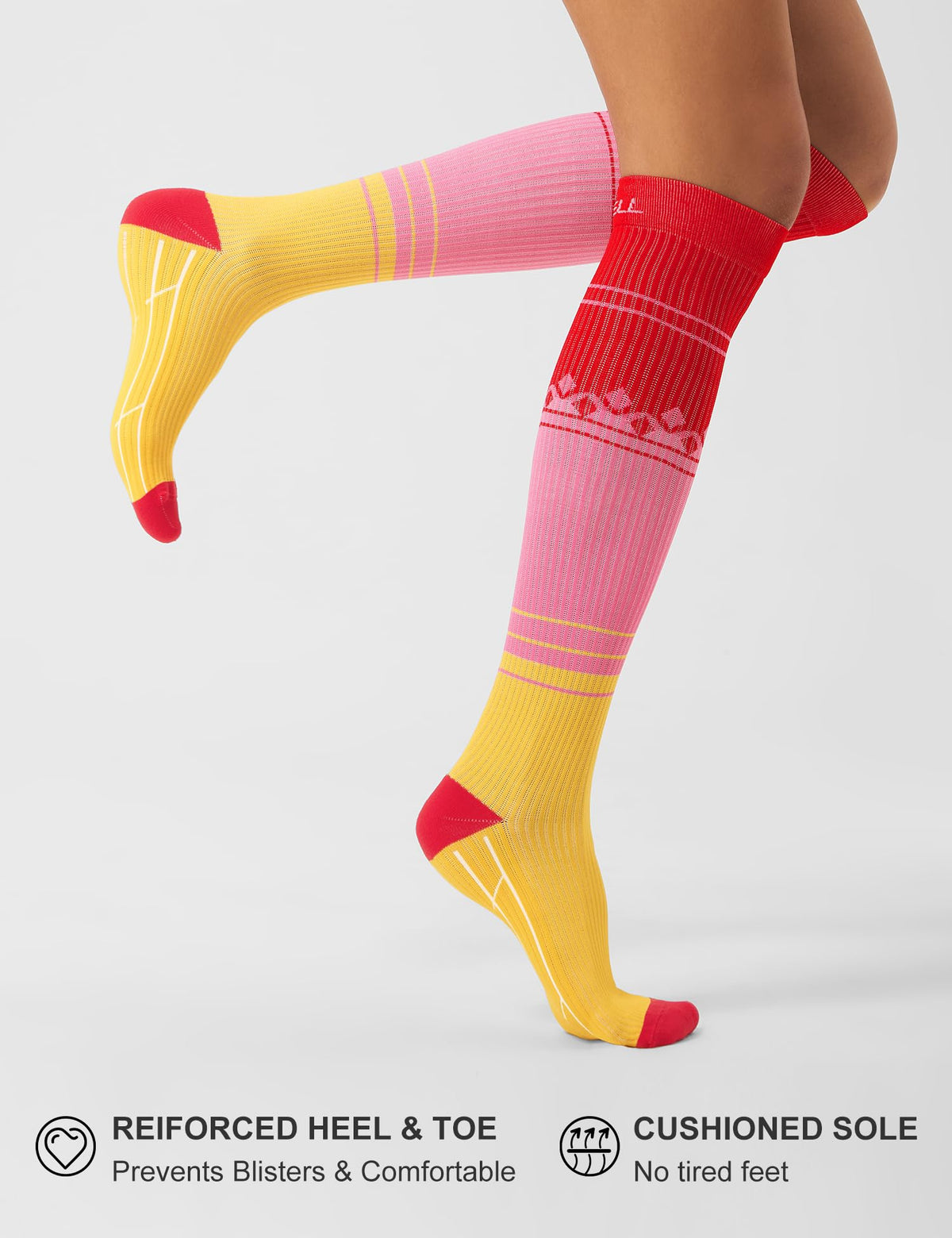 FITRELL 3 Pairs Compression Socks for Women and Men 20-30mmHg-Circulation Support Socks Jansha Store