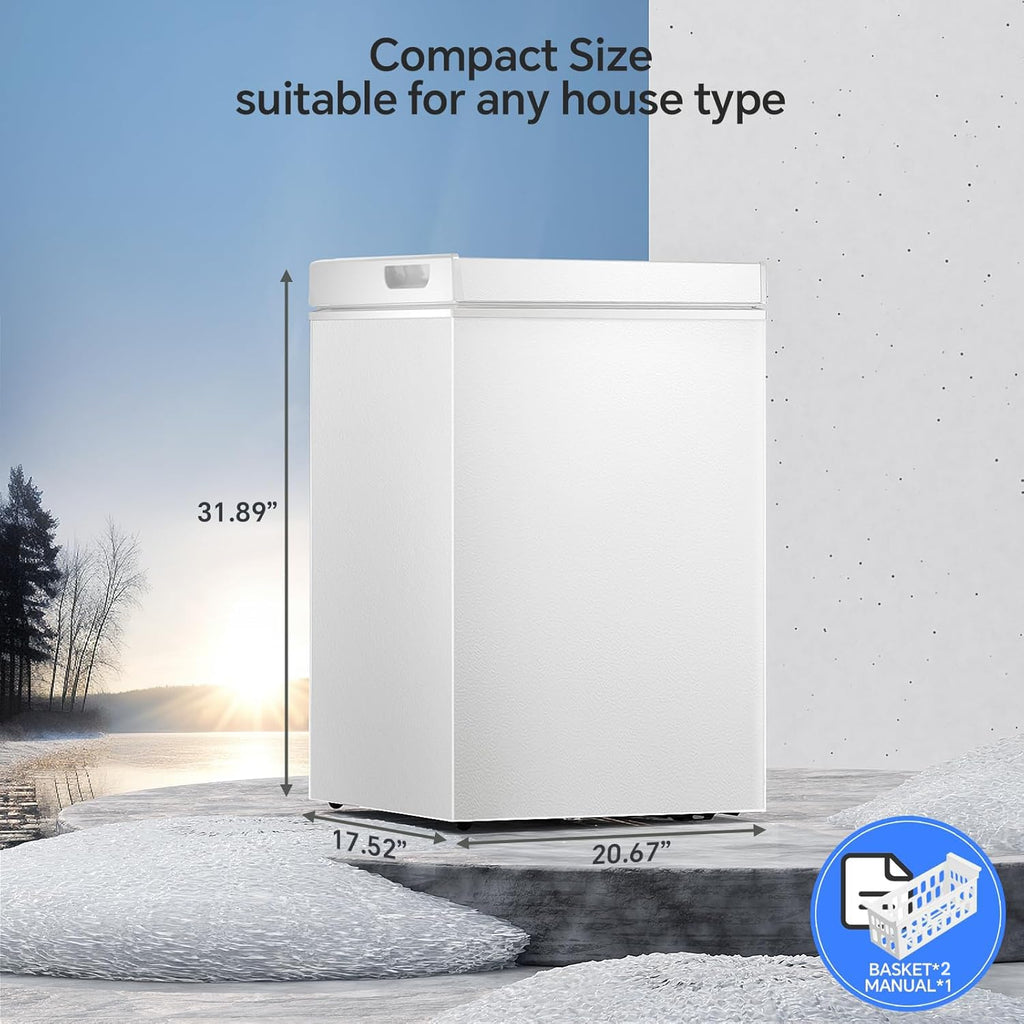 Kismile 7.0 Cubic Feet Chest Freezer, Deep Freezer for Home, White Jansha Store