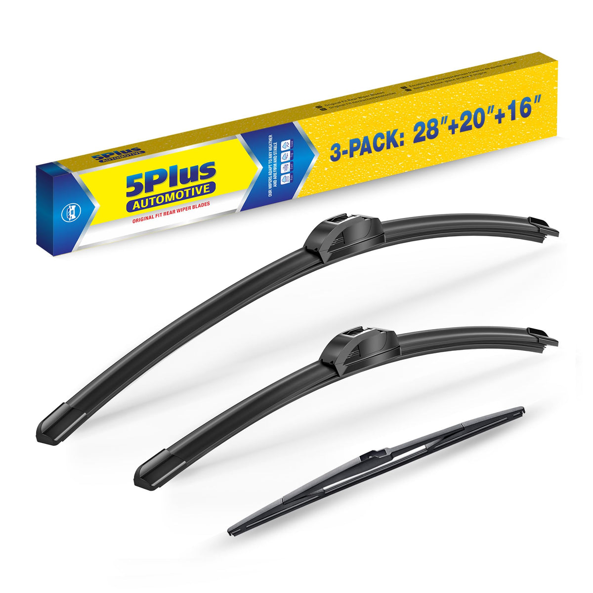 5 PLUS 20" Wiper Blades 2 Pack for J/U HOOK Front Arms,Premium All-Seasons Jansha Store
