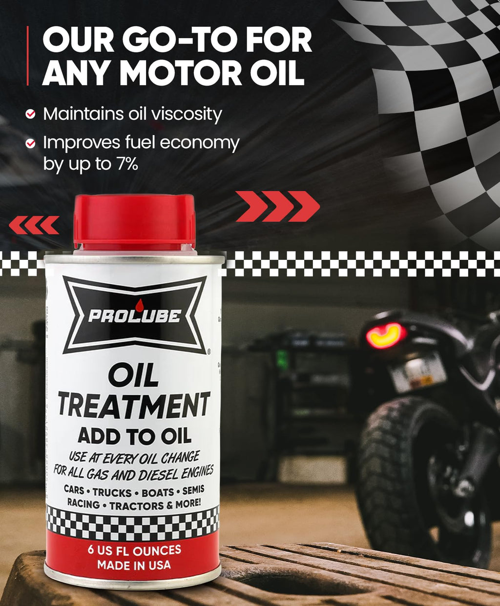 Prolube Oil Treatment - Engine Oil Additive for Gas & Diesel Engines - Reduces Wear, Noise, Vibration - Boosts Fuel Economy & Horsepower - Works on Transmissions & Differentials (1QT) Jansha Store