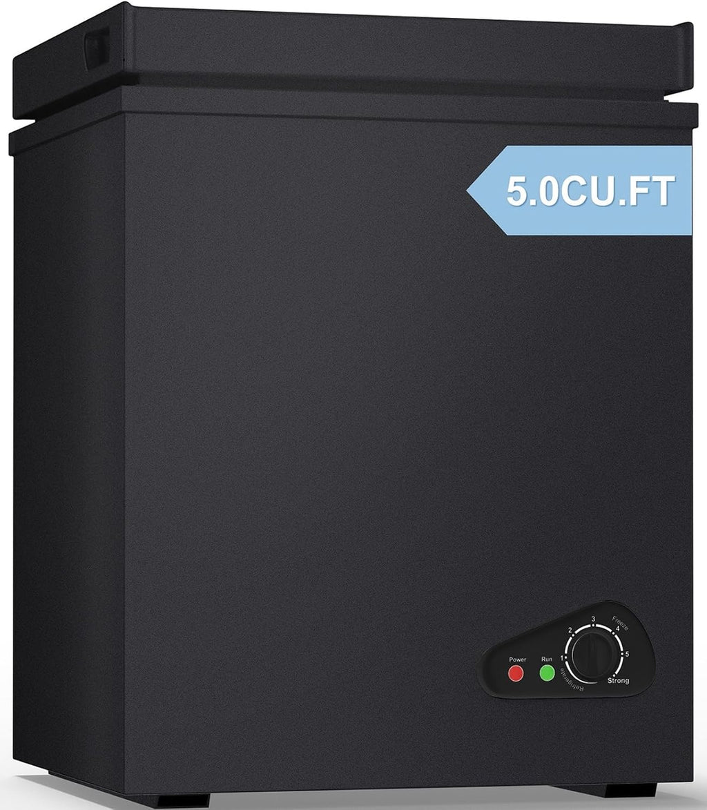 TABU 5.0 Cubic Feet Chest Freezer, Compact Deep Freezer, Black Jansha Store