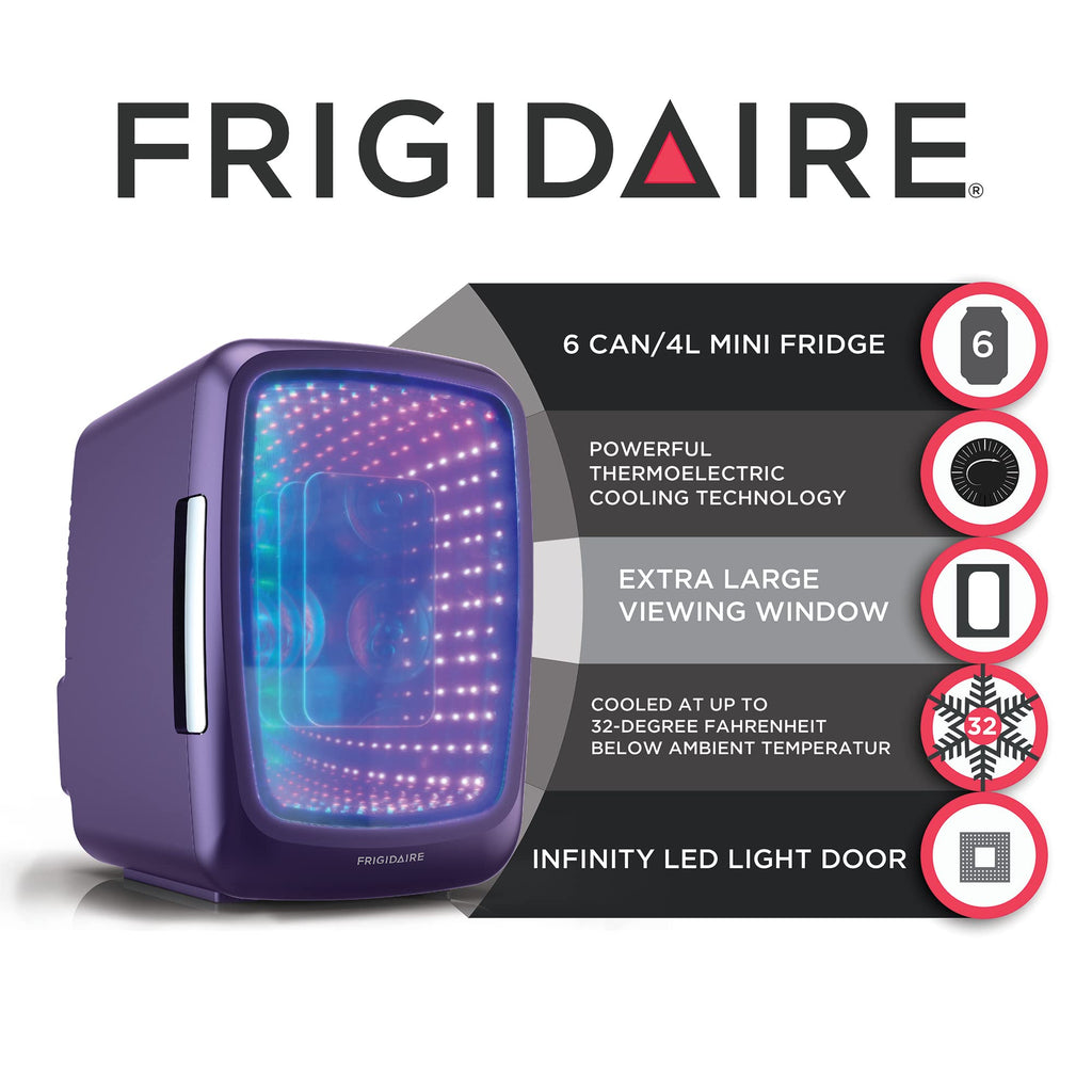 Frigidaire Gaming Light Up Mini Beverage Refrigerator, 6 can, 4 liters, Cooler with large see through door and LED lights Perfect for Gaming Experience, Home, Office, or Cars.12V Charger (Blue) Jansha Store