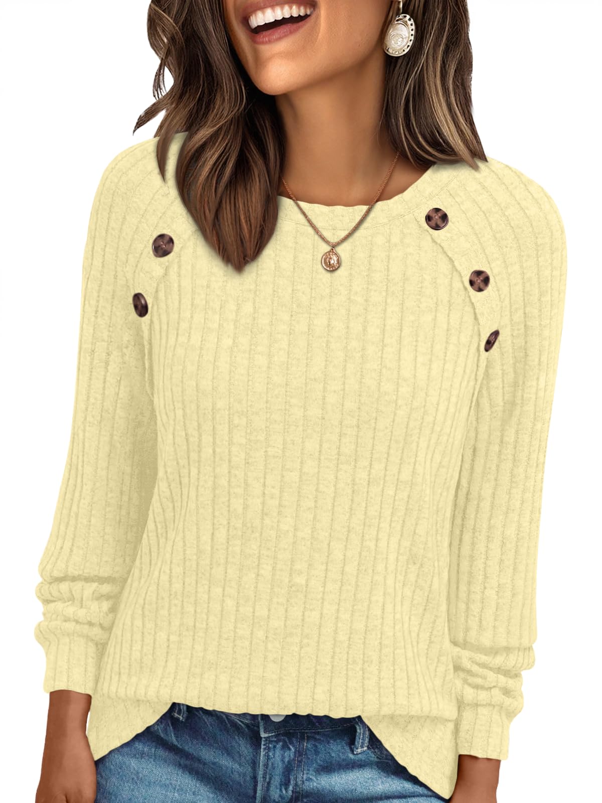 AUTOMET Womens Long Sleeve Shirts Fall Sweaters Business Casual Tops Blouse Jansha Store