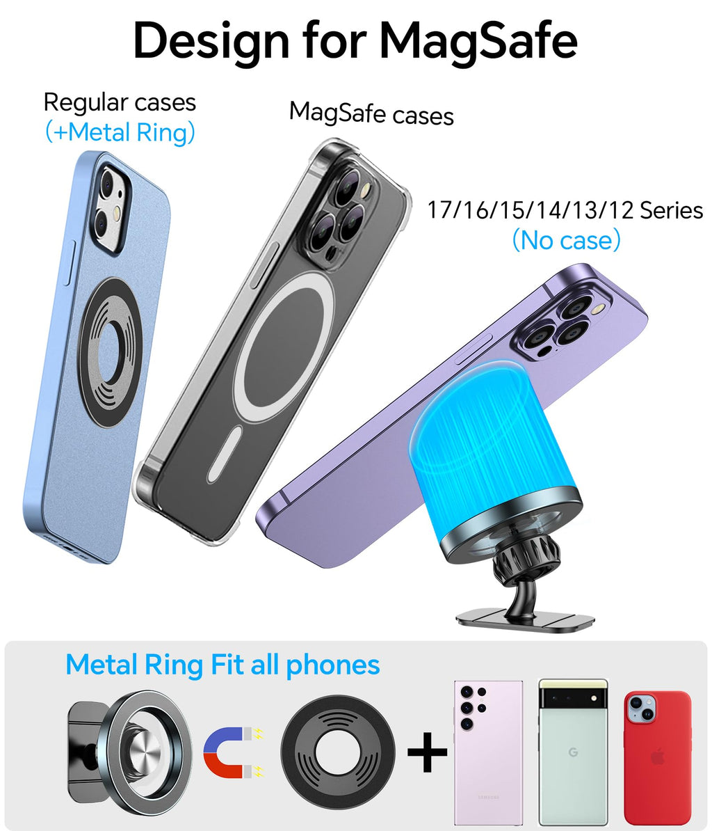 Kaistyle for Magsafe Car Mount【Strong Magnet】 Magnetic Phone Holder for Car Phone Holder Mount Dash Mounted Holders Phone Holders for Your Car Accessories for Women Men for iPhone 18 Pro Max 17 16 15 Jansha Store
