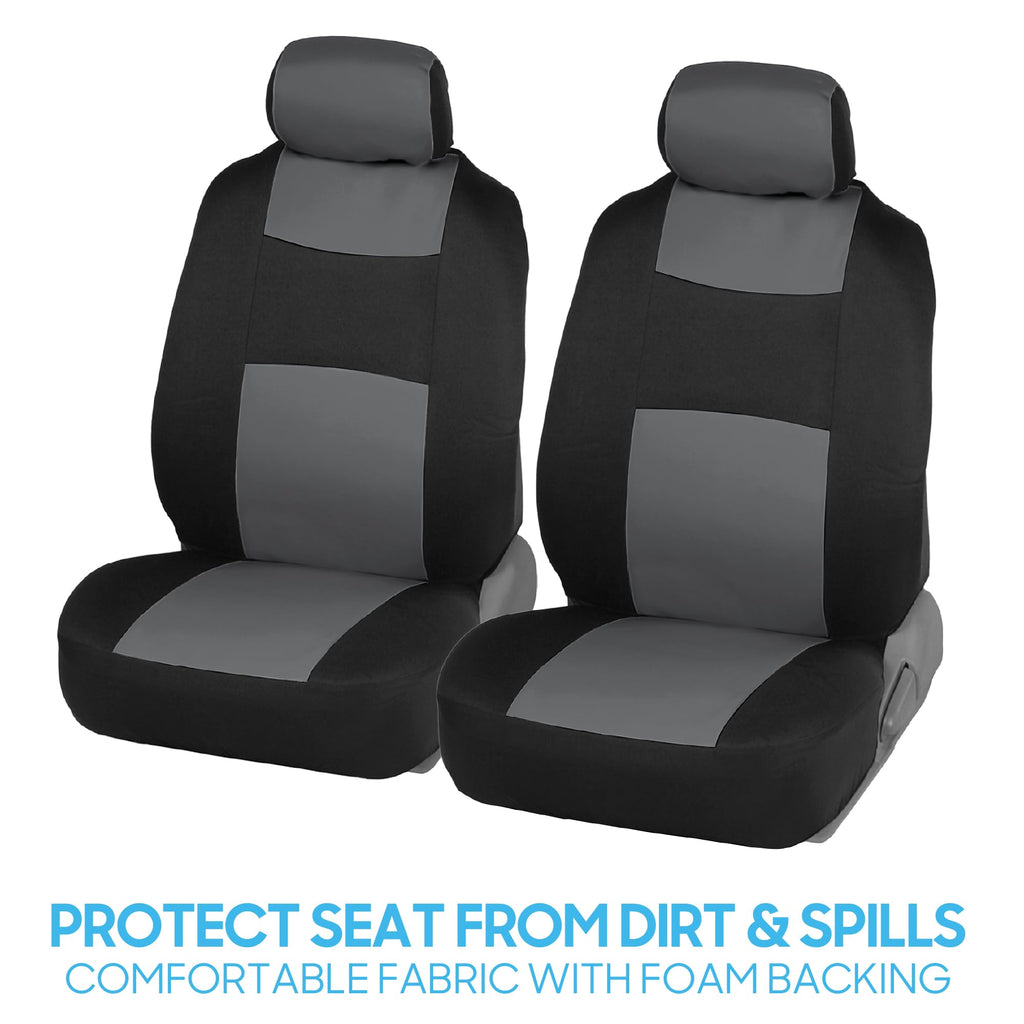 BDK PolyPro Car Seat Covers Full Set in Solid Black, Front and Rear Split Bench Seat Covers for Cars, Easy to Install Car Seats Cover Set and Accessories for Auto Trucks Van SUV - Solid Black Jansha Store