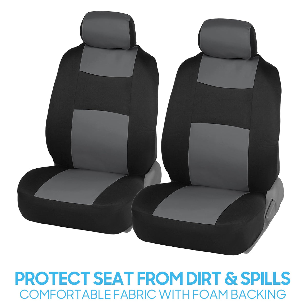 BDK PolyPro Car Seat Covers Full Set in Solid Black, Front and Rear Split Bench Seat Covers for Cars, Easy to Install Car Seats Cover Set and Accessories for Auto Trucks Van SUV - Solid Black Jansha Store