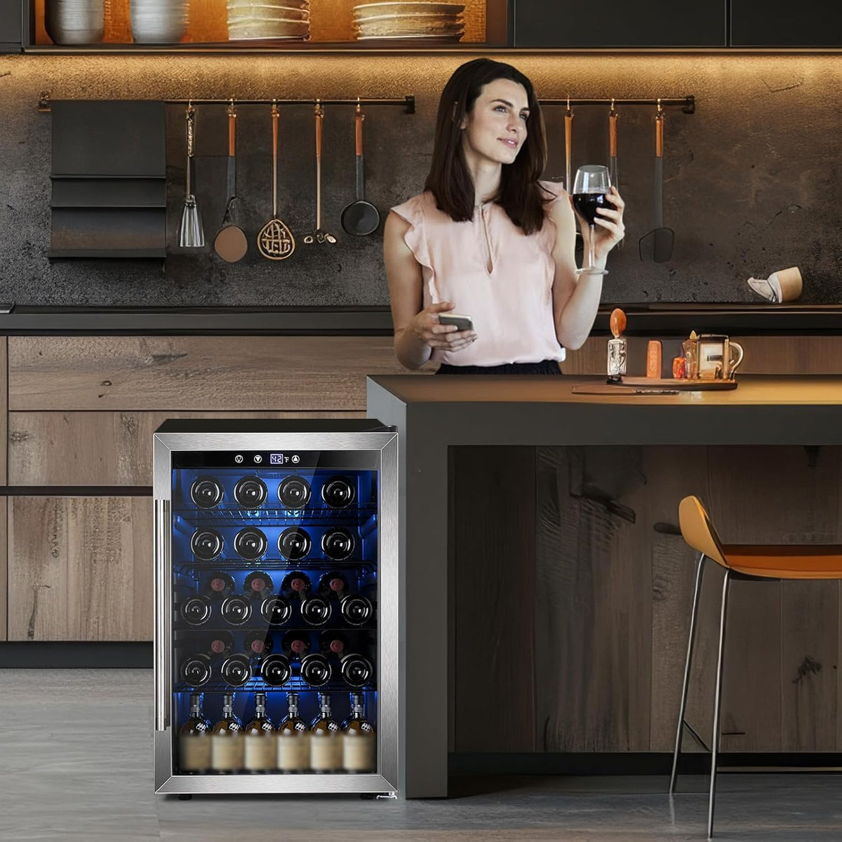 Electactic Mini Fridge 130 Can Beverage Refrigerator Cooler, 3.2 Cu.Ft Drink Fridge for Soda Wine Beer, Adjustable Temperature Control for Home Office, Black Jansha Store