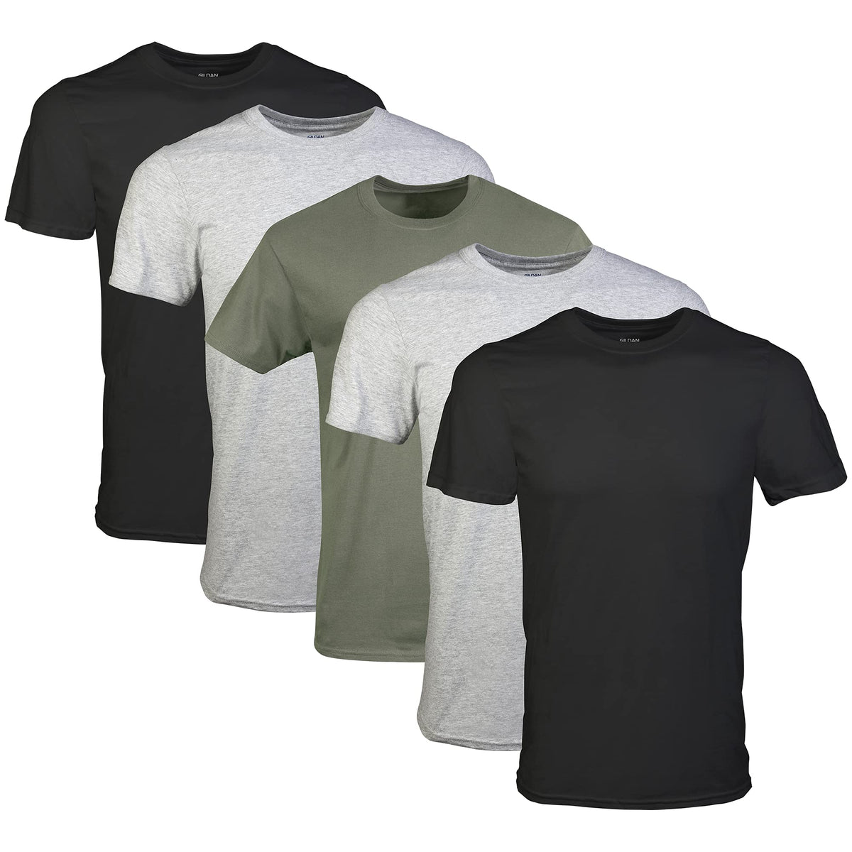 Men's crew T-shirt in navy, front view showing crew collar detail