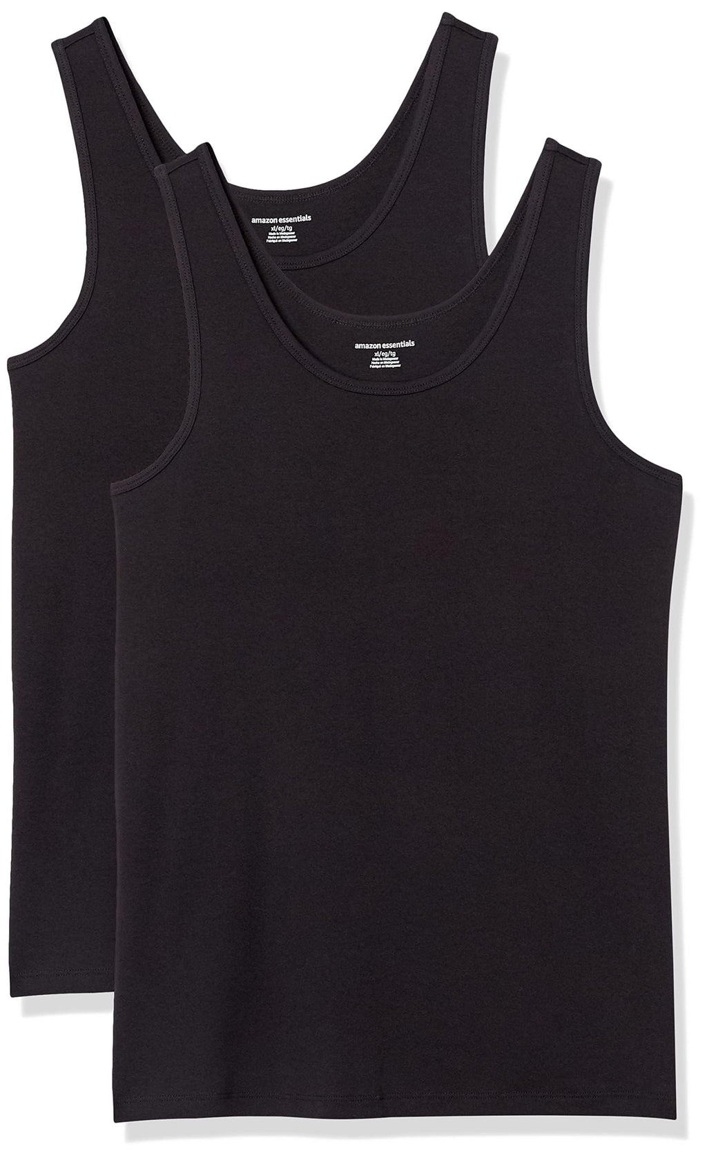 Amazon Essentials Women's Slim-Fit Ribbed Scoop Neck Tank Tops, Pack of 2 Jansha Store