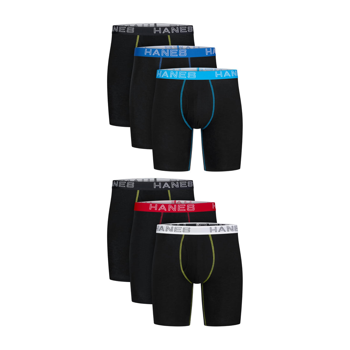 Hanes Men's Boxer Brief Underwear Pack, Stretch Cotton Boxer Briefs for Men, Moisture-wicking, 6-pack Jansha Store