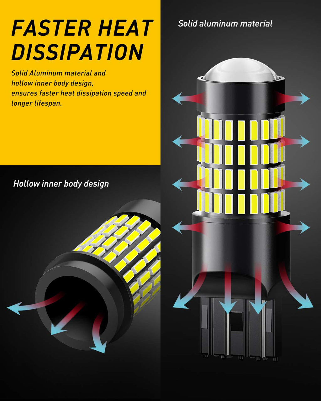 AUXITO 194 LED Bulbs for License Plate Light 168 175 2825 W5W T10 24-SMD 3014 Chipsets 6000K White for Car Dome Door Map Dash Courtesy Cargo License Plate Lights, Pack of 2 Jansha Store