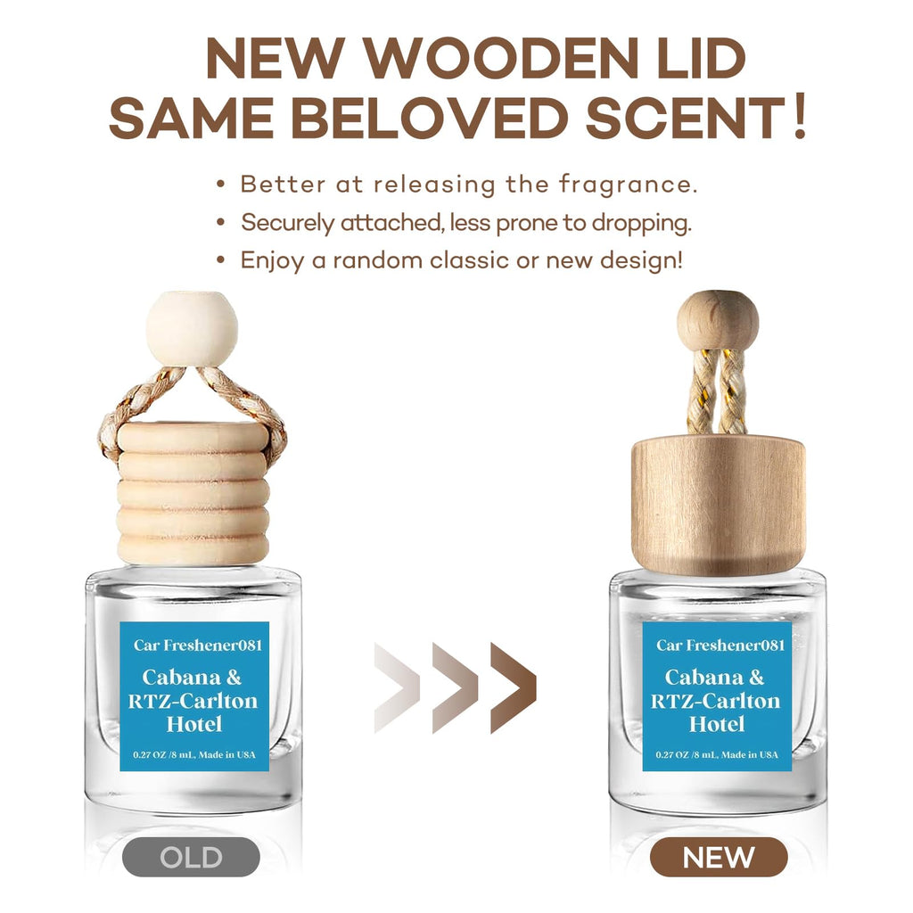 C Classy Car Air Freshener Hanging 2 Pack, Mahogany Teakwood Essential Oil Diffuser, Cute Glass Bottle, Long-Lasting Fragrance Car Accessories for Women & Men, Made in USA Jansha Store