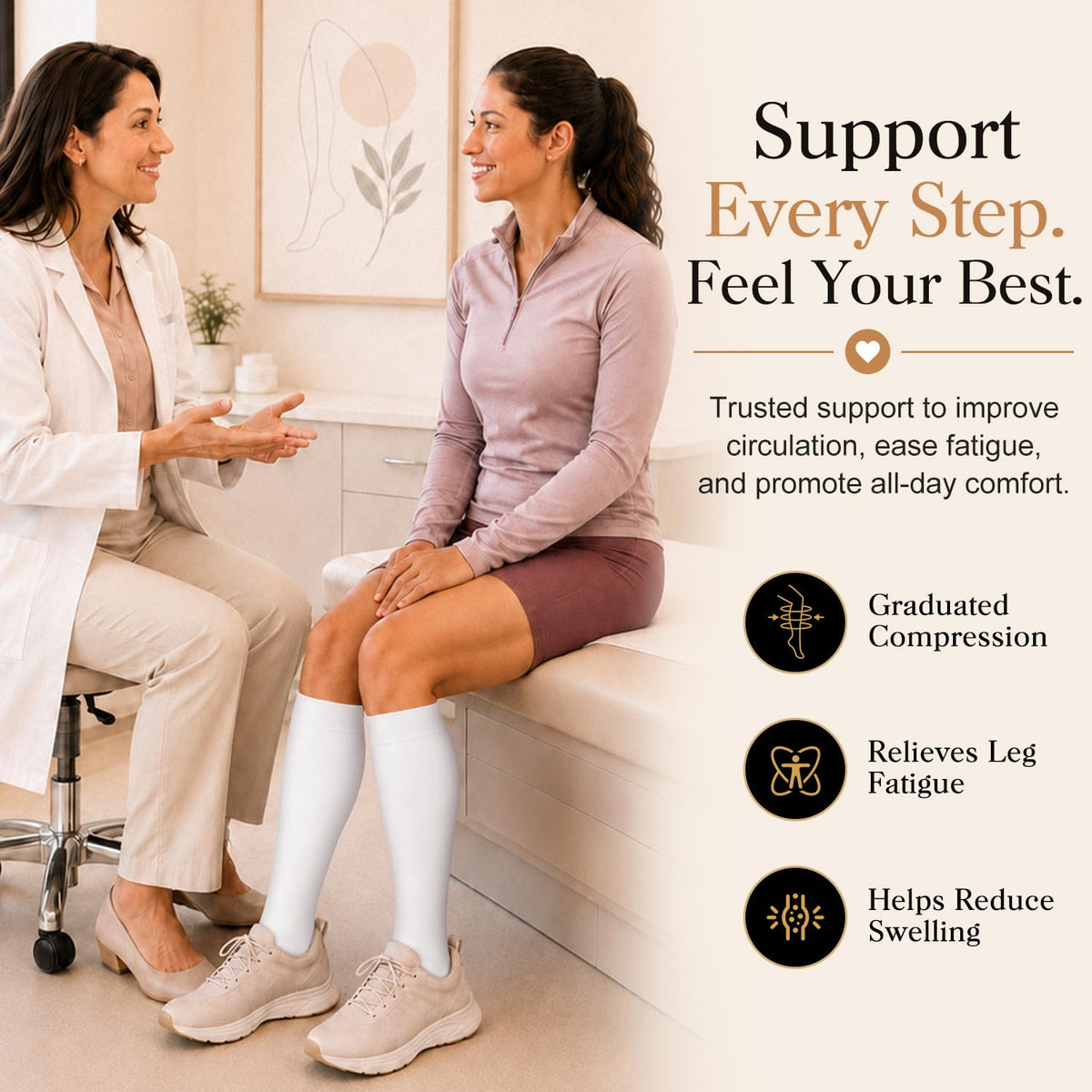 Laite Hebe 4 Pairs-Compression Socks for Women&Men Circulation-Best Support for Nurses,Running,Athletic Jansha Store