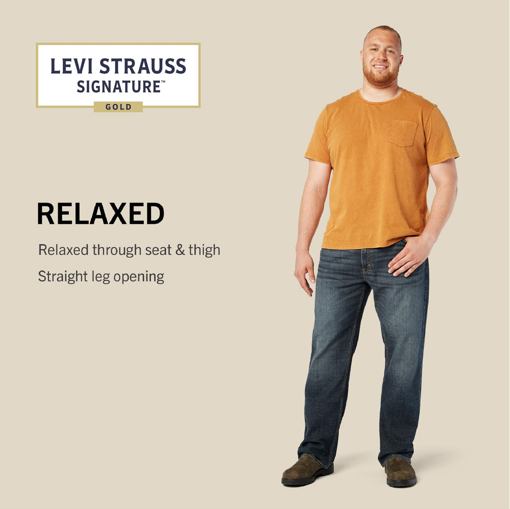 Levi Strauss Signature Gold Men's Relaxed Fit Flex Jeans Jansha Store