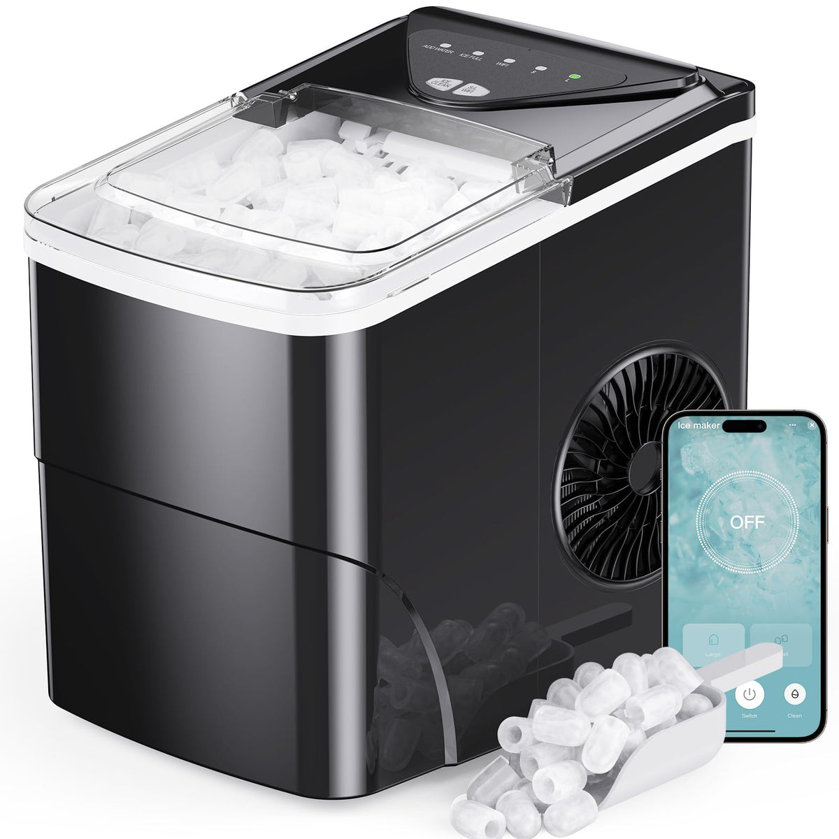 Silonn Nugget Ice Maker Countertop, Pellet Ice Machine with Self-Cleaning Function, Sonic Ice Maker Produces 36lbs of Chewable Ice in 24 Hours, Ideal for Home Kitchen and Office (Stainless Steel) Jansha Store