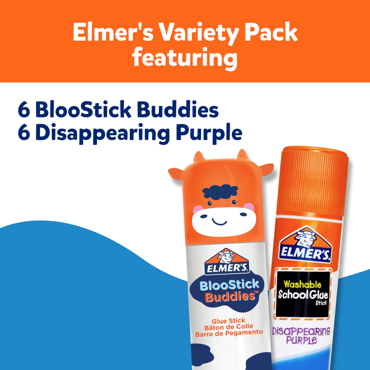 Elmer's Disappearing Purple School Glue Sticks, Washable, 6 Grams, 12 Count - Arts & Crafts, Poster, Projects, Back to School, #1 Teacher Brand Jansha Store