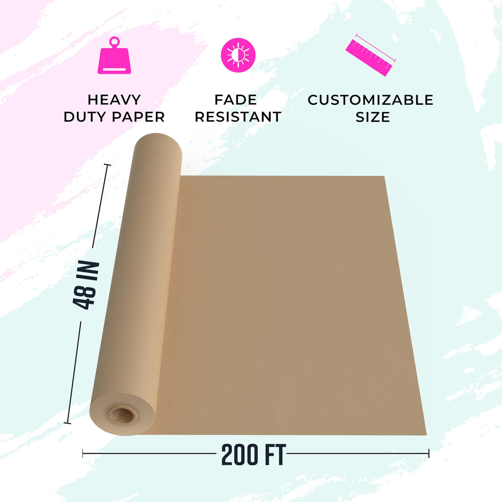 Large Brown Kraft Paper Roll - 36" x 1200" (100 ft) - Made in USA - Ideal for Gift Wrapping, Packing, Moving, Postal, Shipping, Parcel, Wall Art, Crafts, Bulletin Boards, Floor Cover or Table Runner Jansha Store