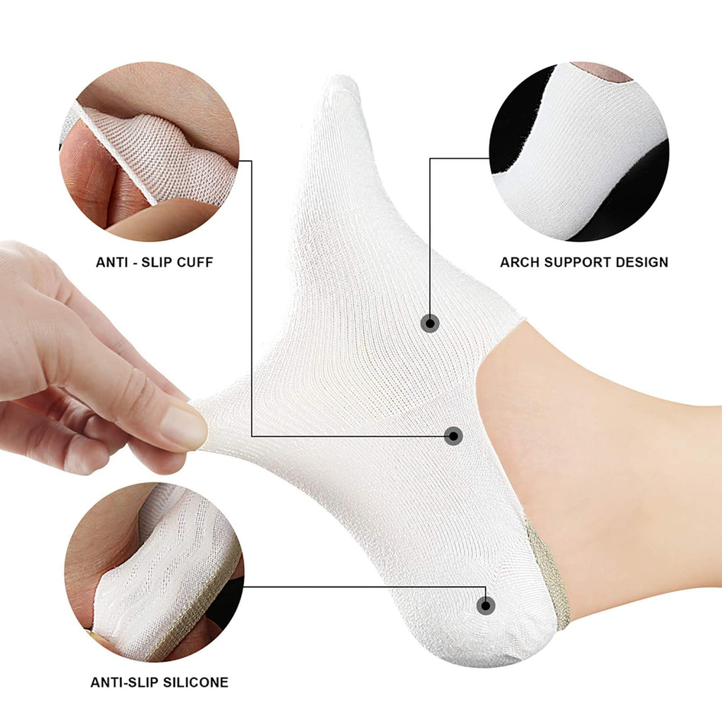 wernies No Show Socks Women Low Cut Ankle Socks Non Slip 4/8 Pairs Jansha Store