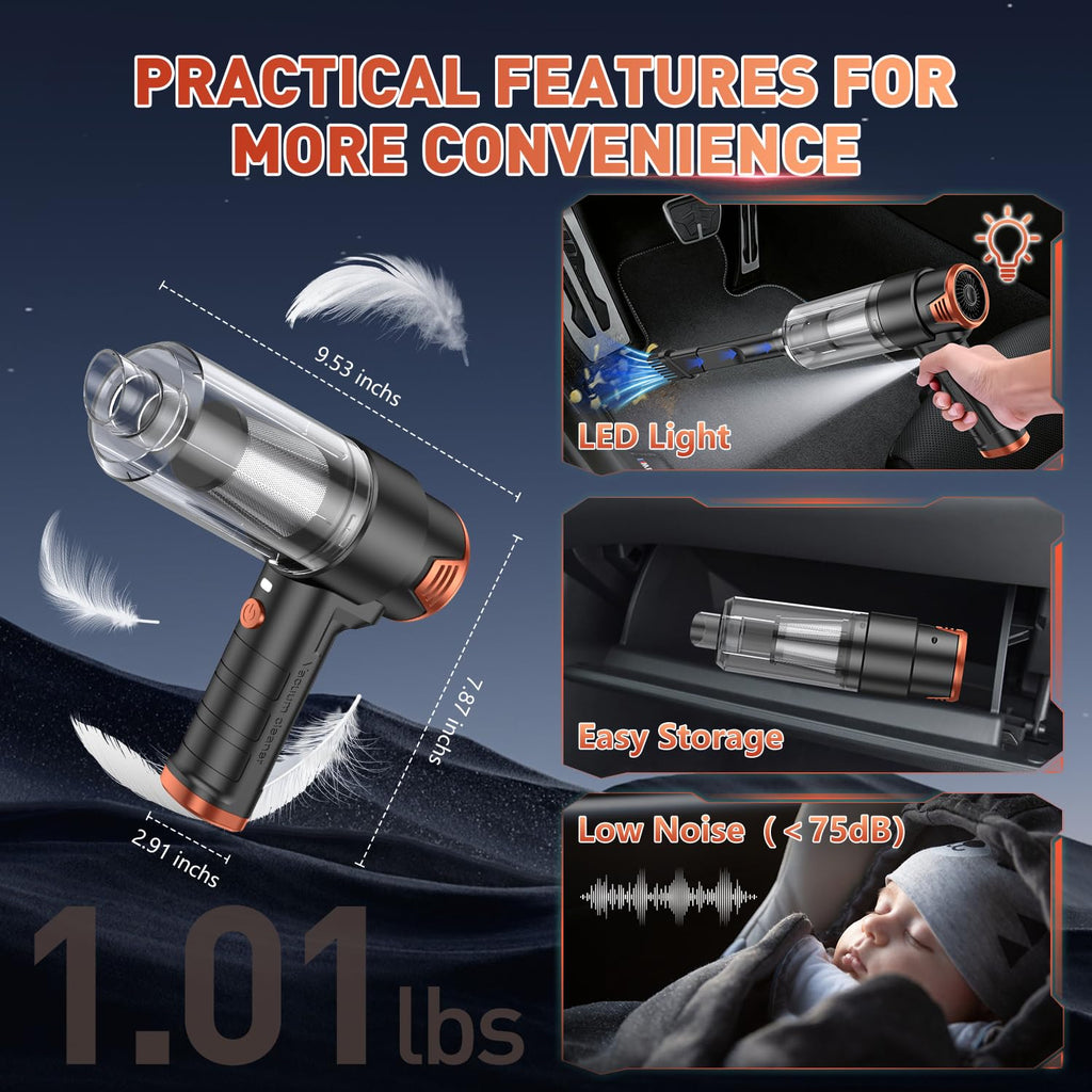 KMM Handheld Car Vacuum Cleaner, Hand Held Vacuum & Air Duster Jansha Store