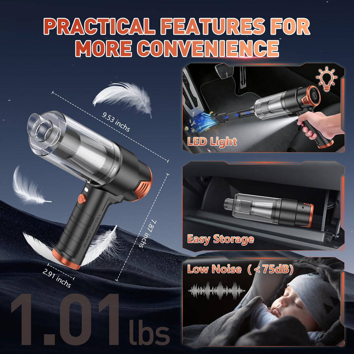 KMM Handheld Car Vacuum Cleaner, Hand Held Vacuum & Air Duster Jansha Store