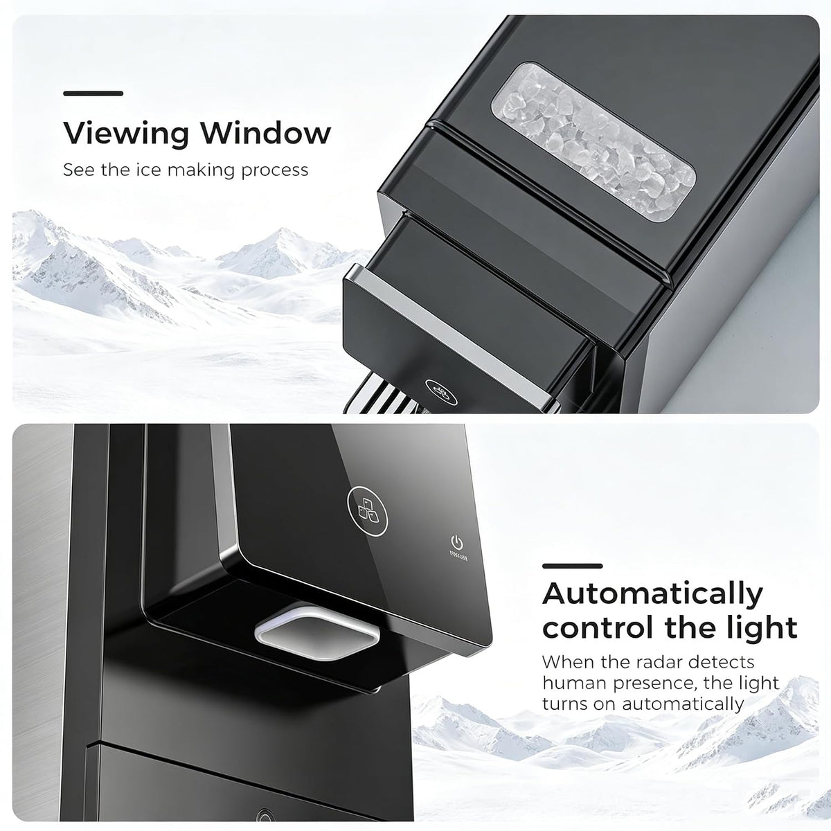 COWSAR Nugget Countertop Ice Maker, Automatic Ice Dispenser, 33 lbs/Day Chewable Pellet Ice Machine with Self-Cleaning & Measured Dispensing, Portable Ice Maker for Home, Kitchen, Office Jansha Store