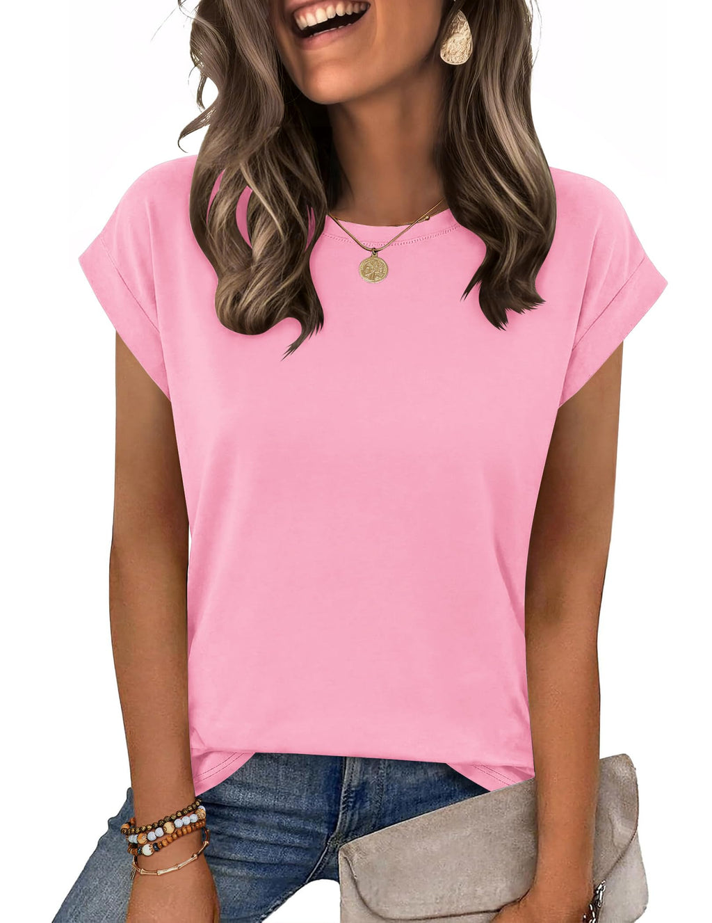 Zeagoo Womens Tops Summer Casual Cap Sleeve Tshirts Shirts Business Blouses Jansha Store