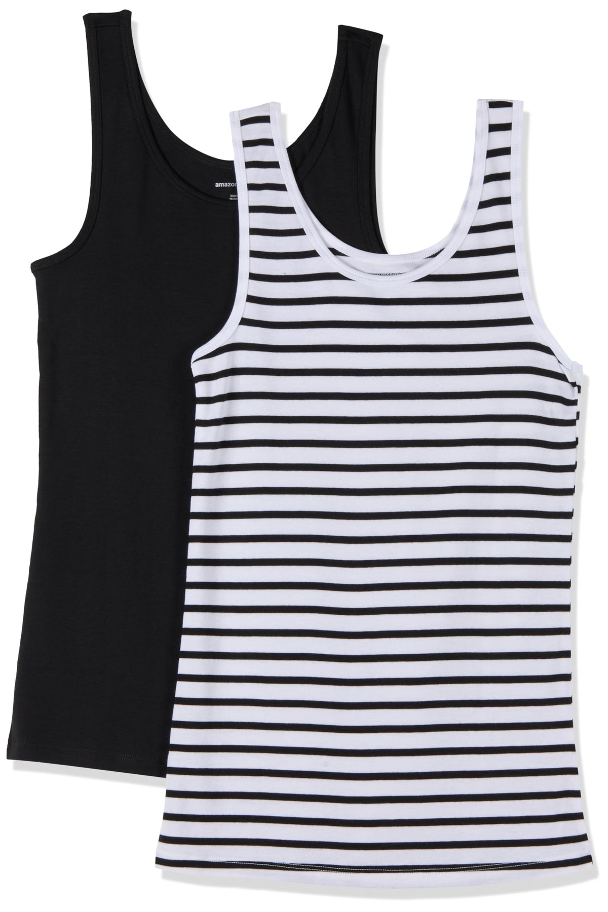 Amazon Essentials Women's Slim-Fit Ribbed Scoop Neck Tank Tops, Pack of 2 Jansha Store