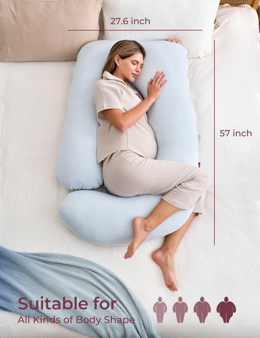 Momcozy Pregnancy Pillow for Sleeping - U Shaped Full Body Maternity Pillow Jansha Store