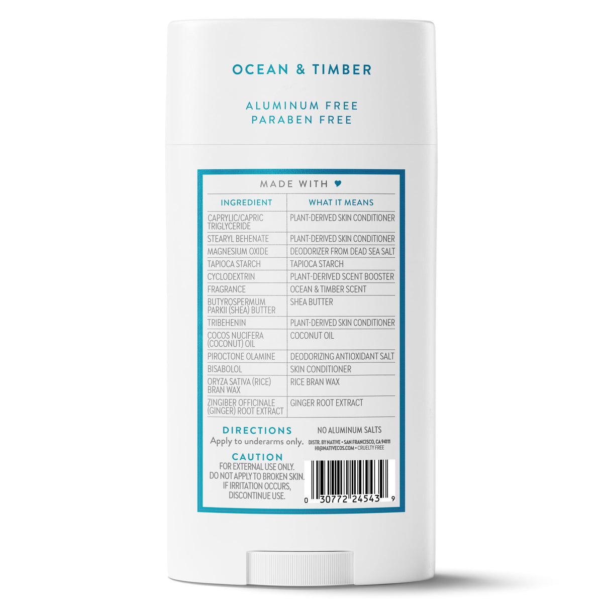 Native Aluminum Free Deodorant, Vanilla & Sandalwood, Large Size Stick, 72 Hour Odor Control, for Women & Men, Contains Naturally Derived Ingredients, 3.1 oz Jansha Store